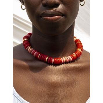 Black and Yellow Ghanaian Necklace of Recycled Beads - Yellow Ghanaian  Thank You | NOVICA