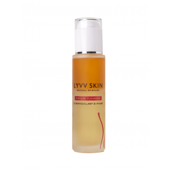 Front view of a 100ml bottle of Lyvv Biphase cleanser