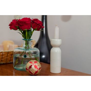 A Natural Soapstone Minimalist Candle Holder Set