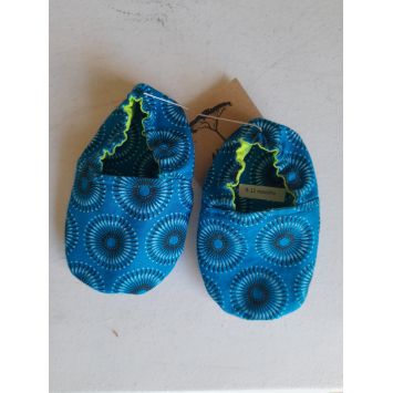 Blue Shweshwe Baby Slippers