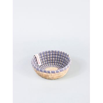 Banana Bakuli Bowl in Grey-Blue. Handwoven from local grasses