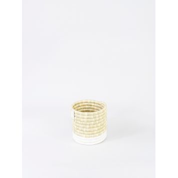 Natural Brown Katakuru Storage Basket and Planter with White Bottom