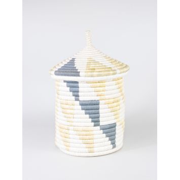 Kitwaro Storage Basket with Inyabu Design Accents in Grey