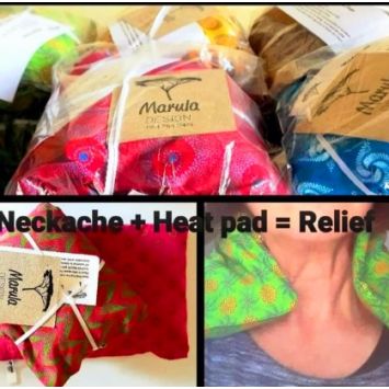 A collage showing several heat pads