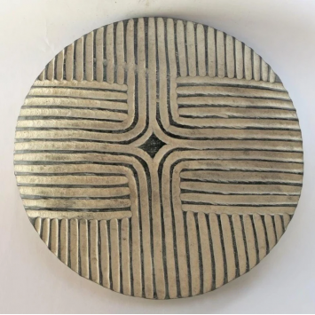 Black and White Vintage Bamileke Round Shield