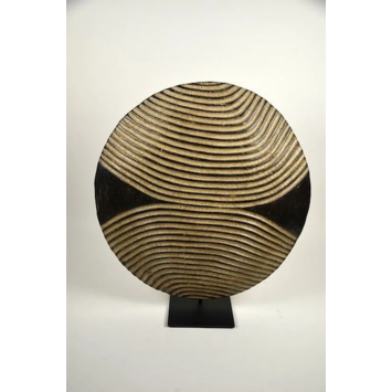 Black and white Vintage Bamileke Round Shield