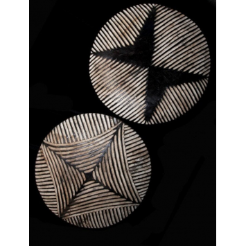 Striped Black and White Burkina Faso Bwa Sun Masks