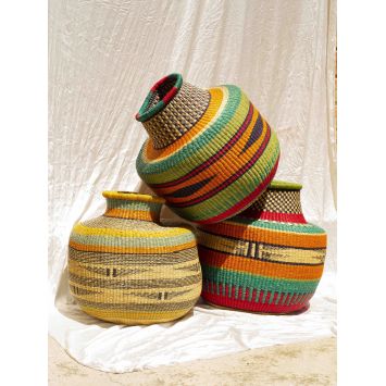 Three Asiibi Flower Pot Basket multi-coloured